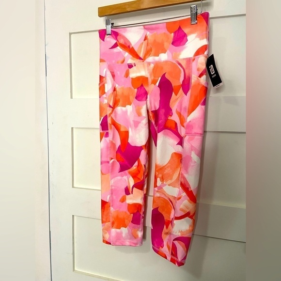 IDEOLOGY Crop High Rise Leggings Side Pocket Size Large Rapid Dry UPF50+ - Picture 1 of 15
